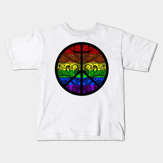 Peace Pride Kids T-Shirt by MissLohva